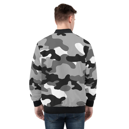 Blouson aviateur camouflage noir et blanc