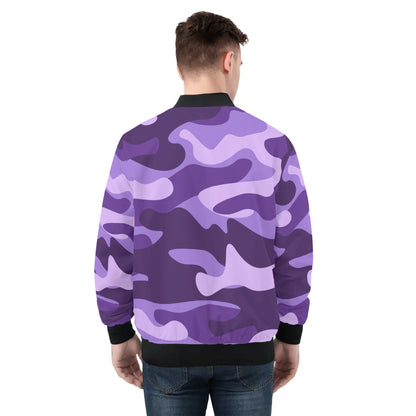 Purple Grape & Mauve Camo Bomber Jacket