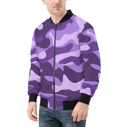 Chaqueta bomber de camuflaje violeta uva y malva