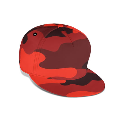 Gorra snapback de camuflaje rojo escarlata y negro