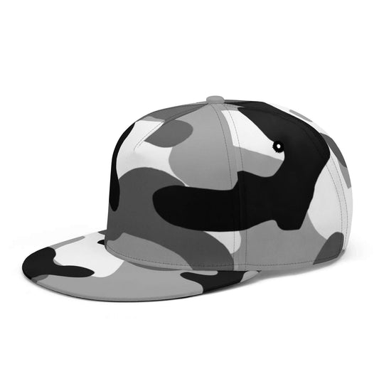 Black Gray & White Camo Snapback