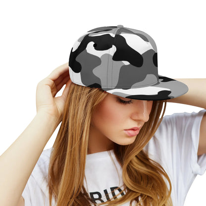 Black Gray & White Camo Snapback