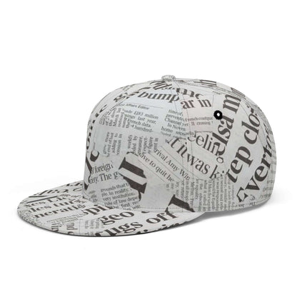 Black & White Newspaper Collage Snapback