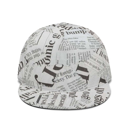 Black & White Newspaper Collage Snapback