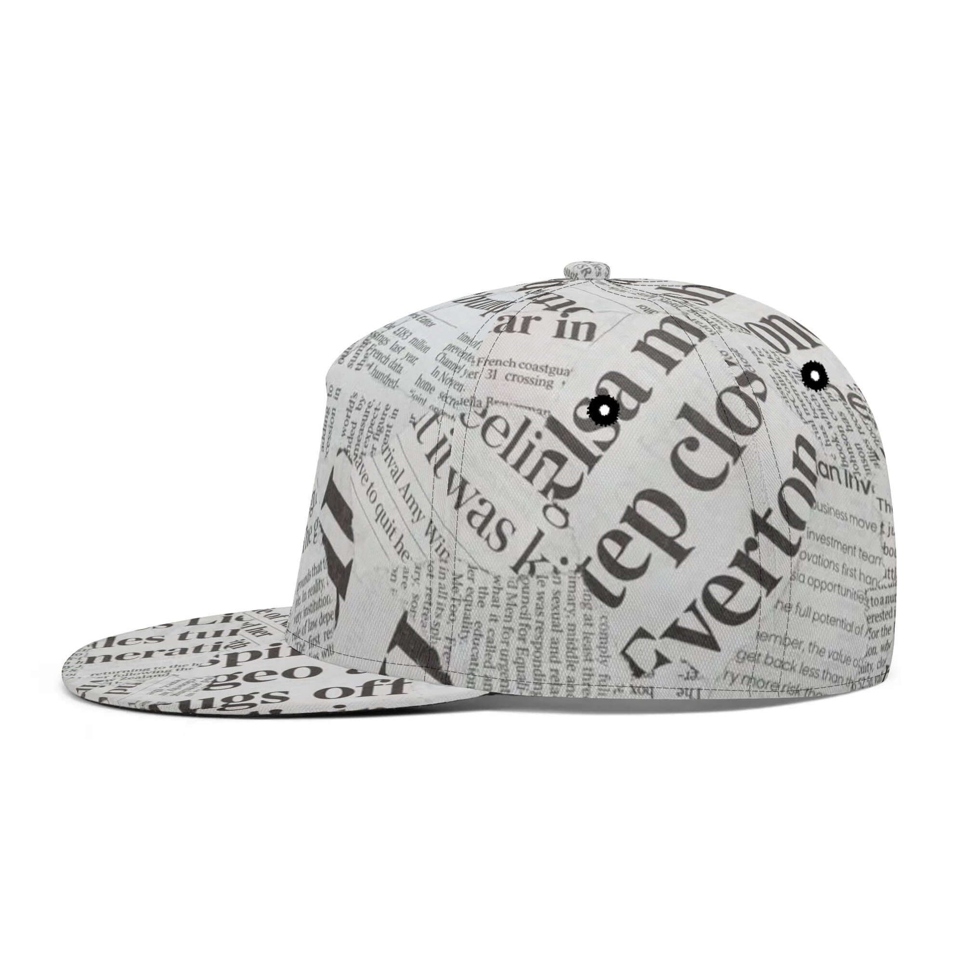 Black & White Newspaper Collage Snapback