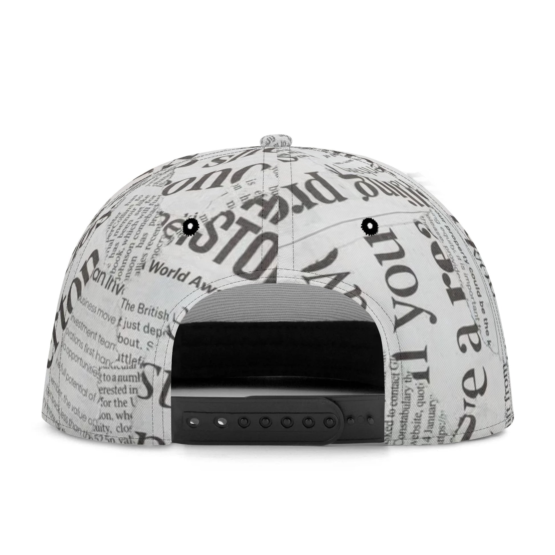 Black & White Newspaper Collage Snapback