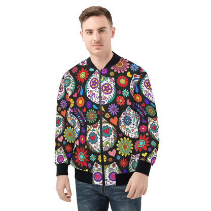 Day of the Dead Skulls Bomber Jacket