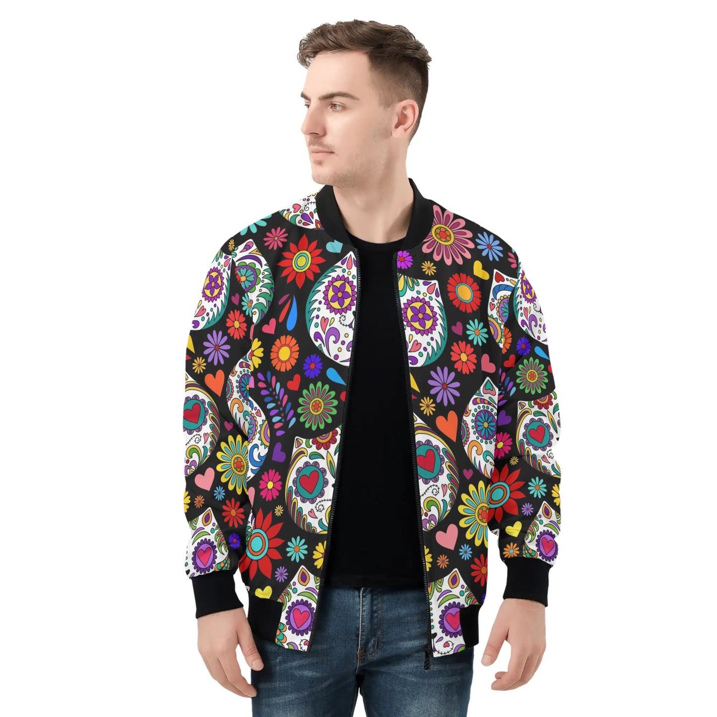 Day of the Dead Skulls Bomber Jacket