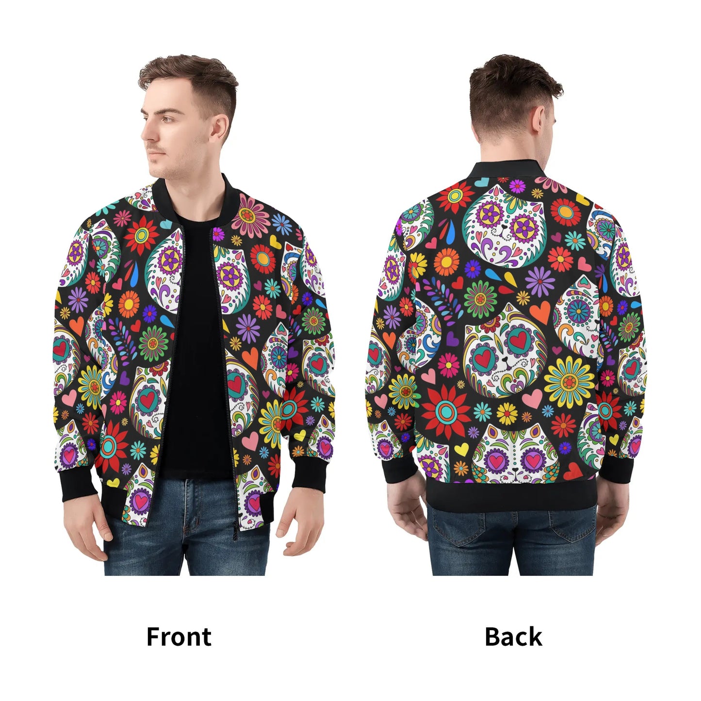 Day of the Dead Skulls Bomber Jacket