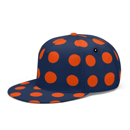 Dark Blue & Orange Polka Dots Snapback