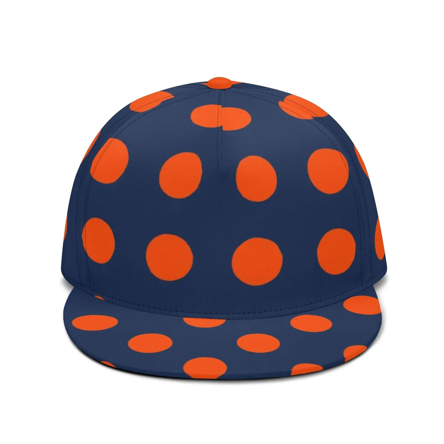 Dark Blue & Orange Polka Dots Snapback