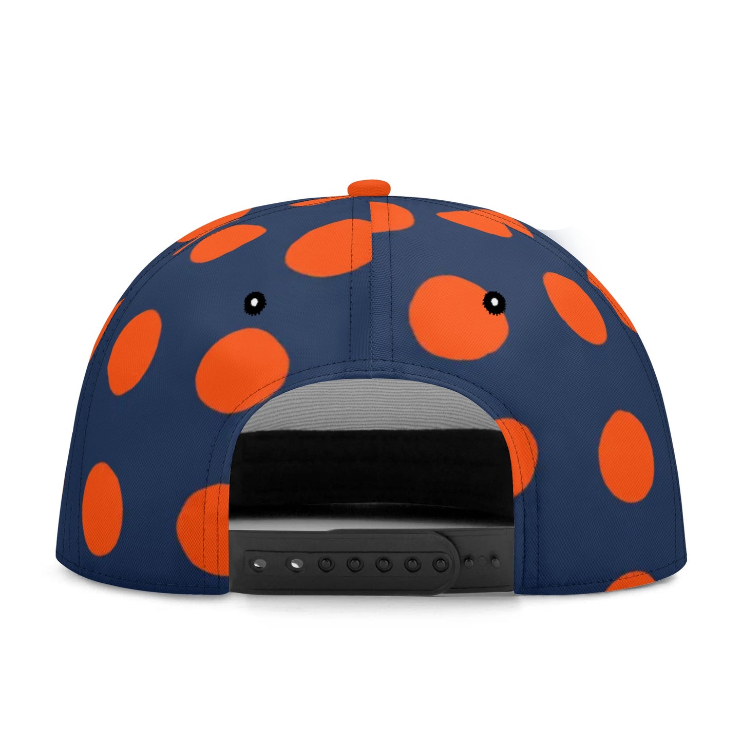 Dark Blue & Orange Polka Dots Snapback