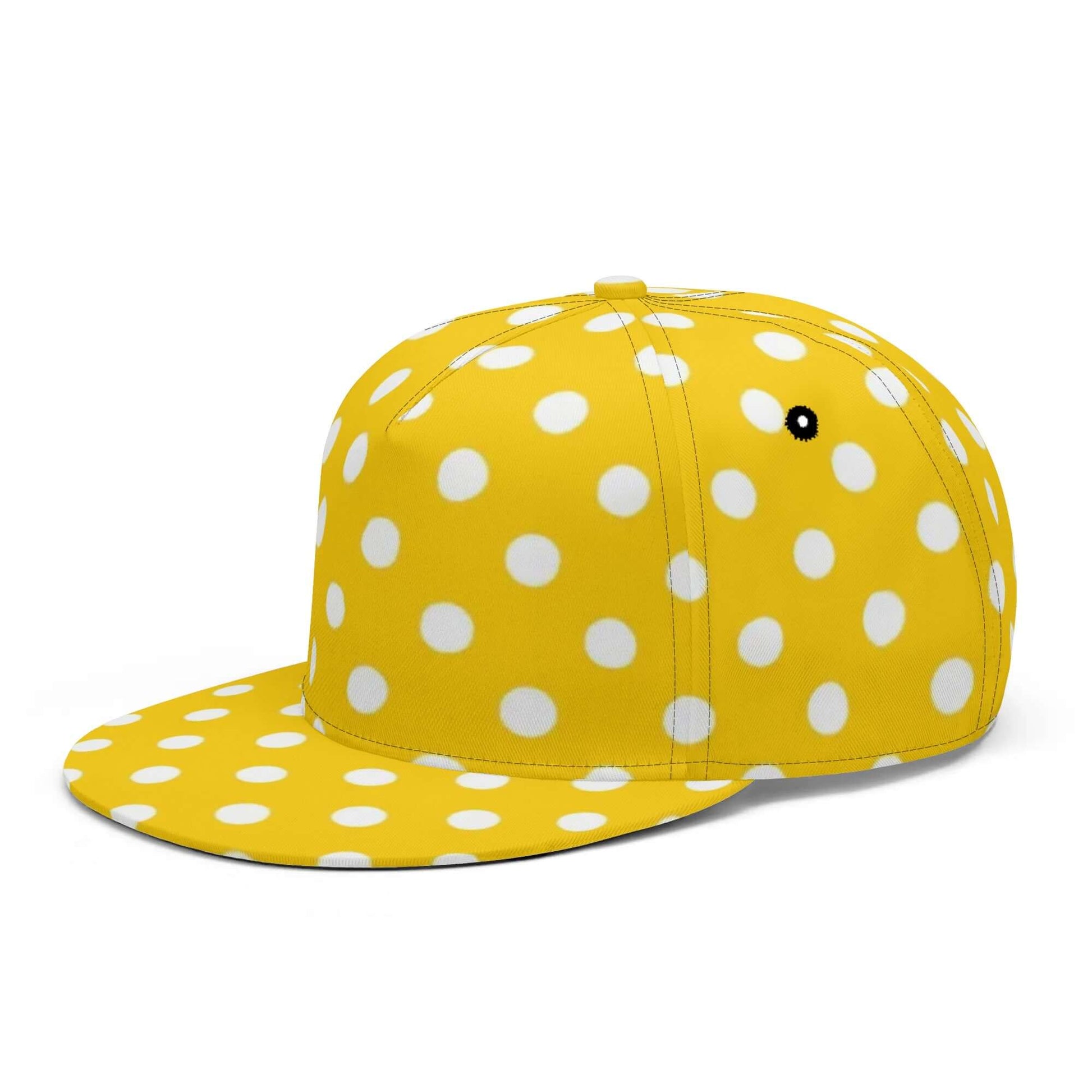 Yellow & White Polka Dots Snapback