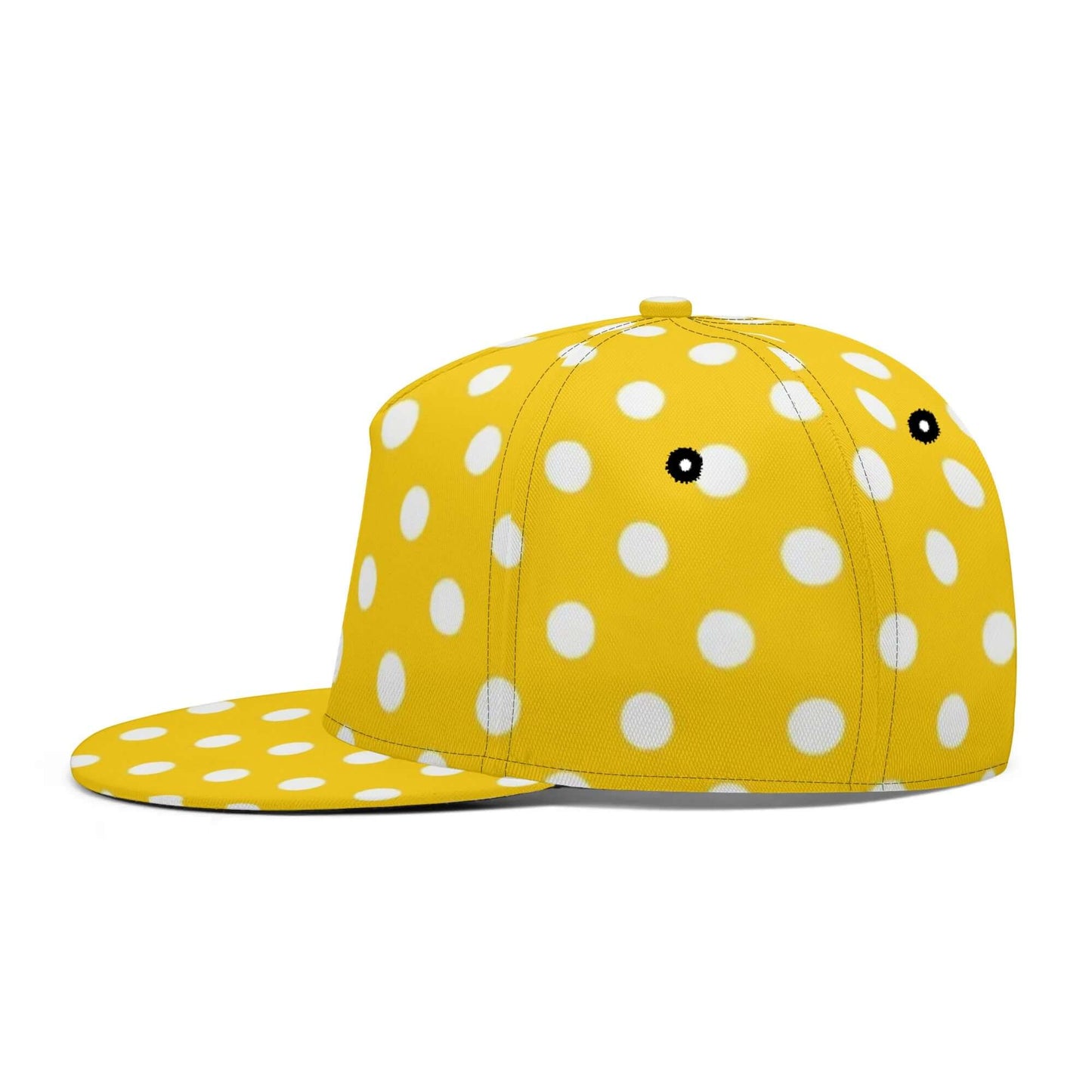 Yellow & White Polka Dots Snapback