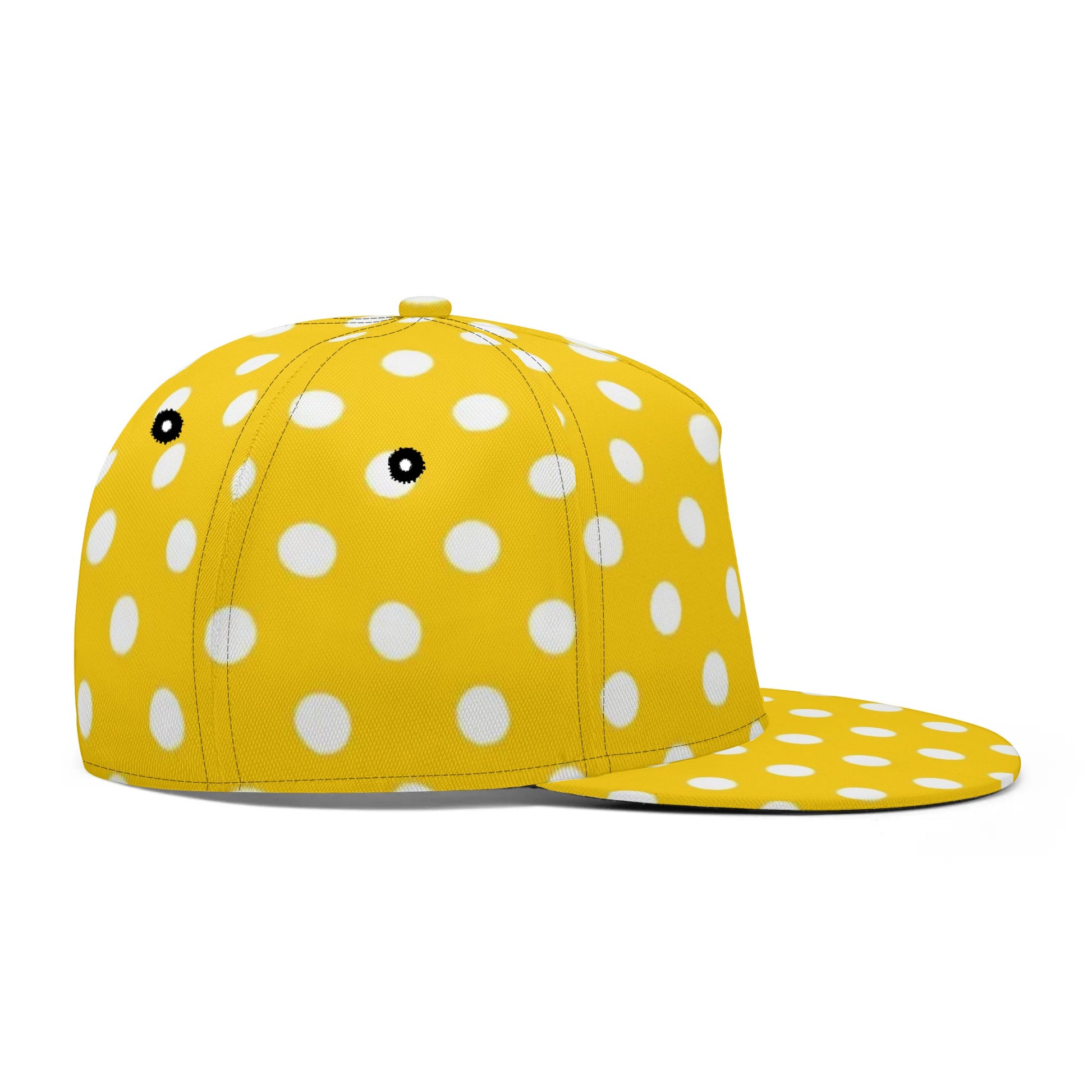 Yellow & White Polka Dots Snapback