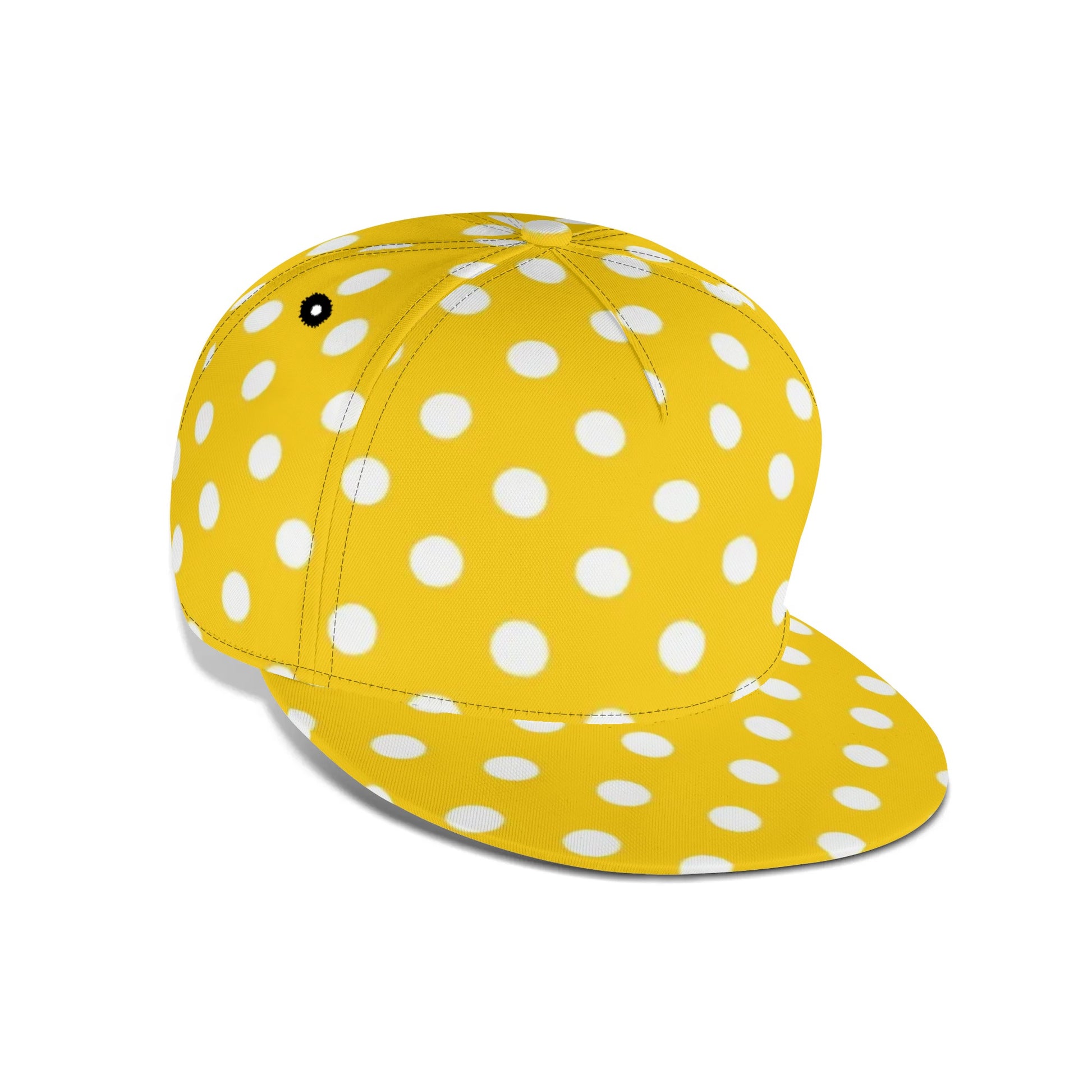 Yellow & White Polka Dots Snapback