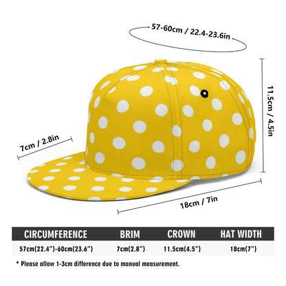 Yellow & White Polka Dots Snapback