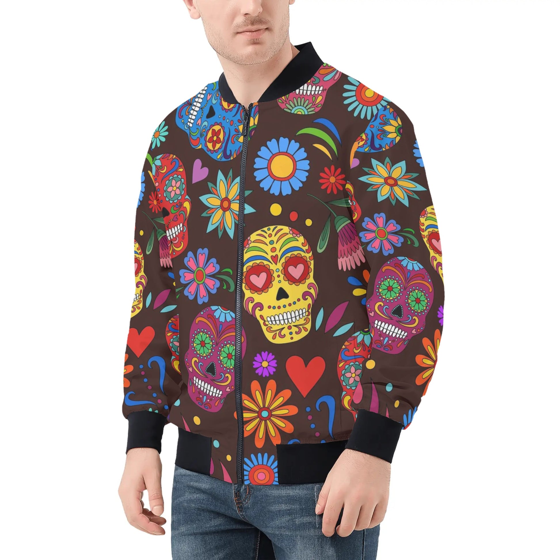 Day of the Dead Skulls Bomber Jacket