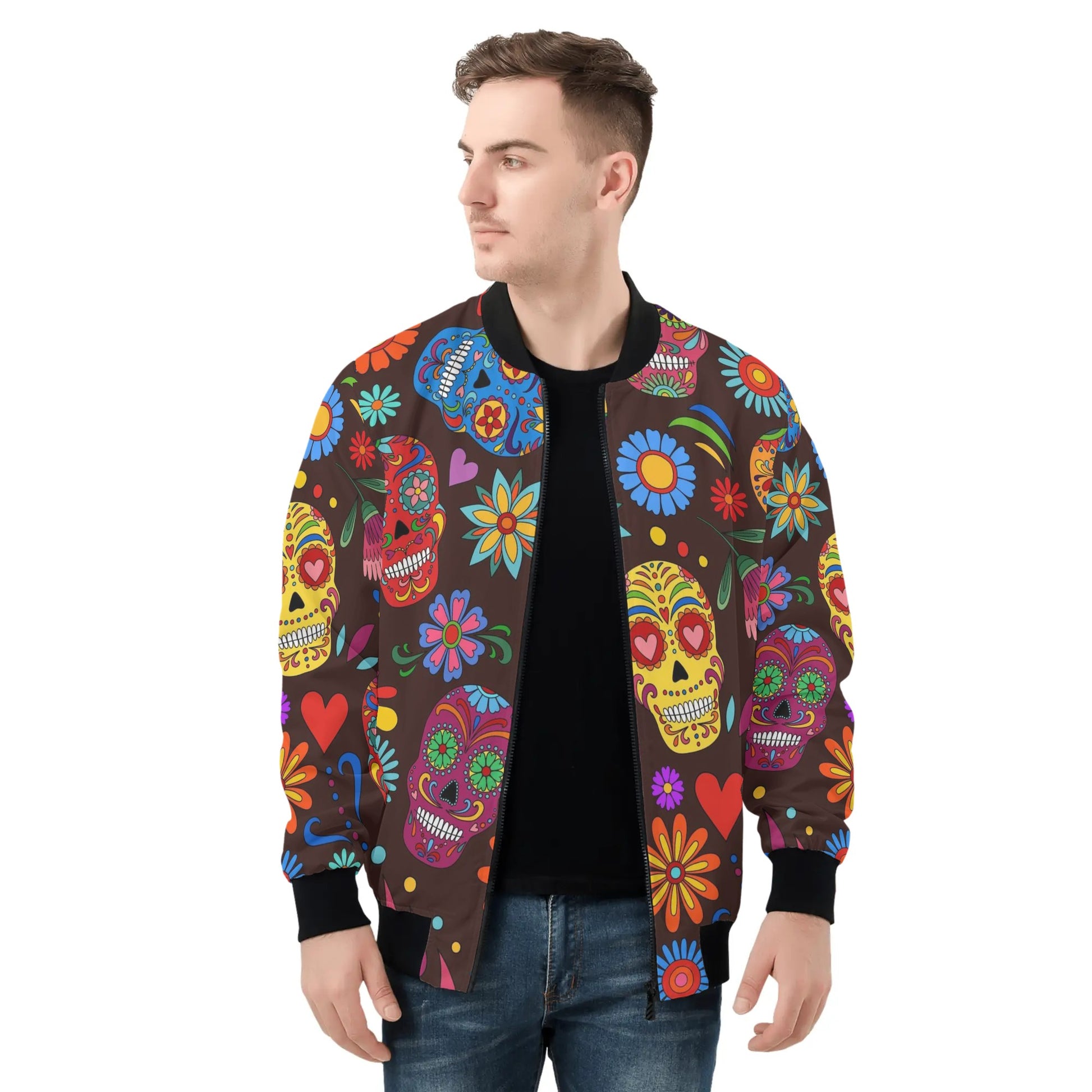 Day of the Dead Skulls Bomber Jacket