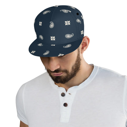 Midnight Blue Paisley Snapback