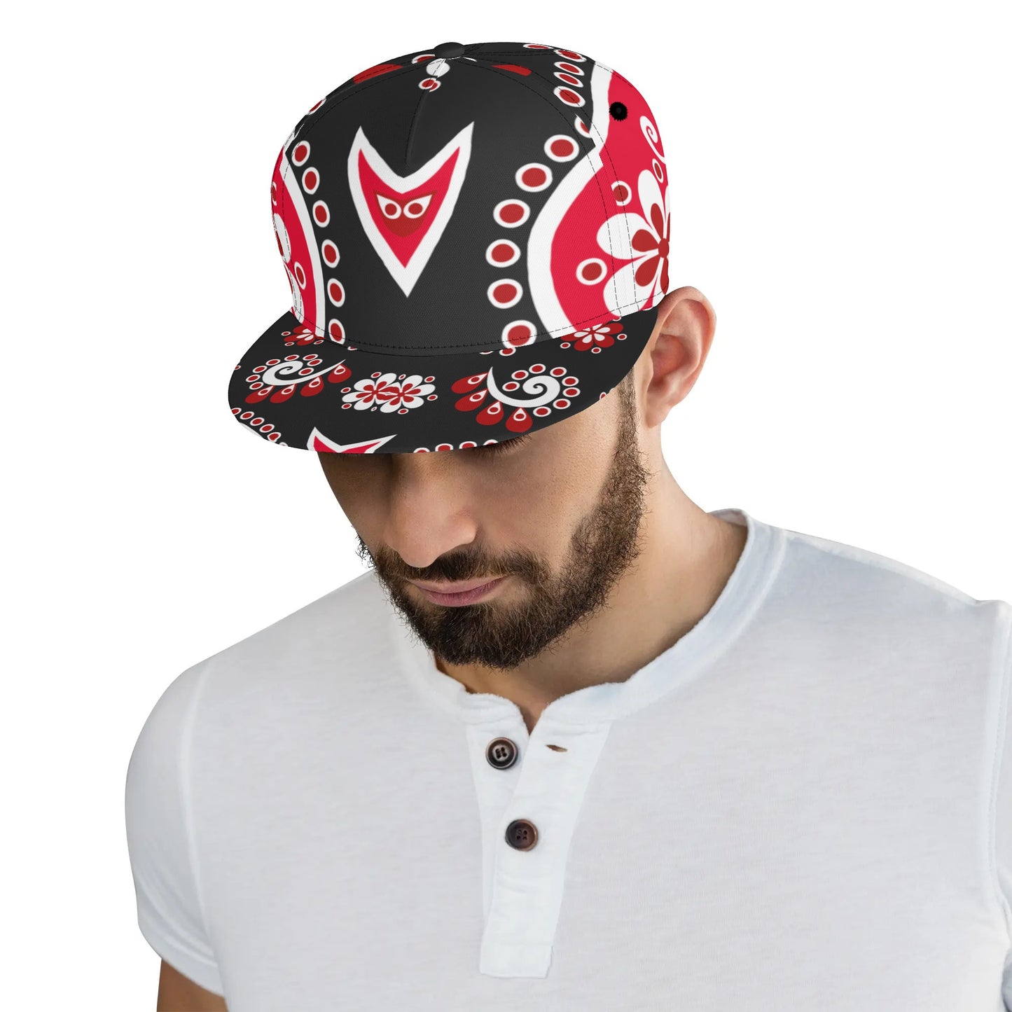 Black Red White Bandana Snapback