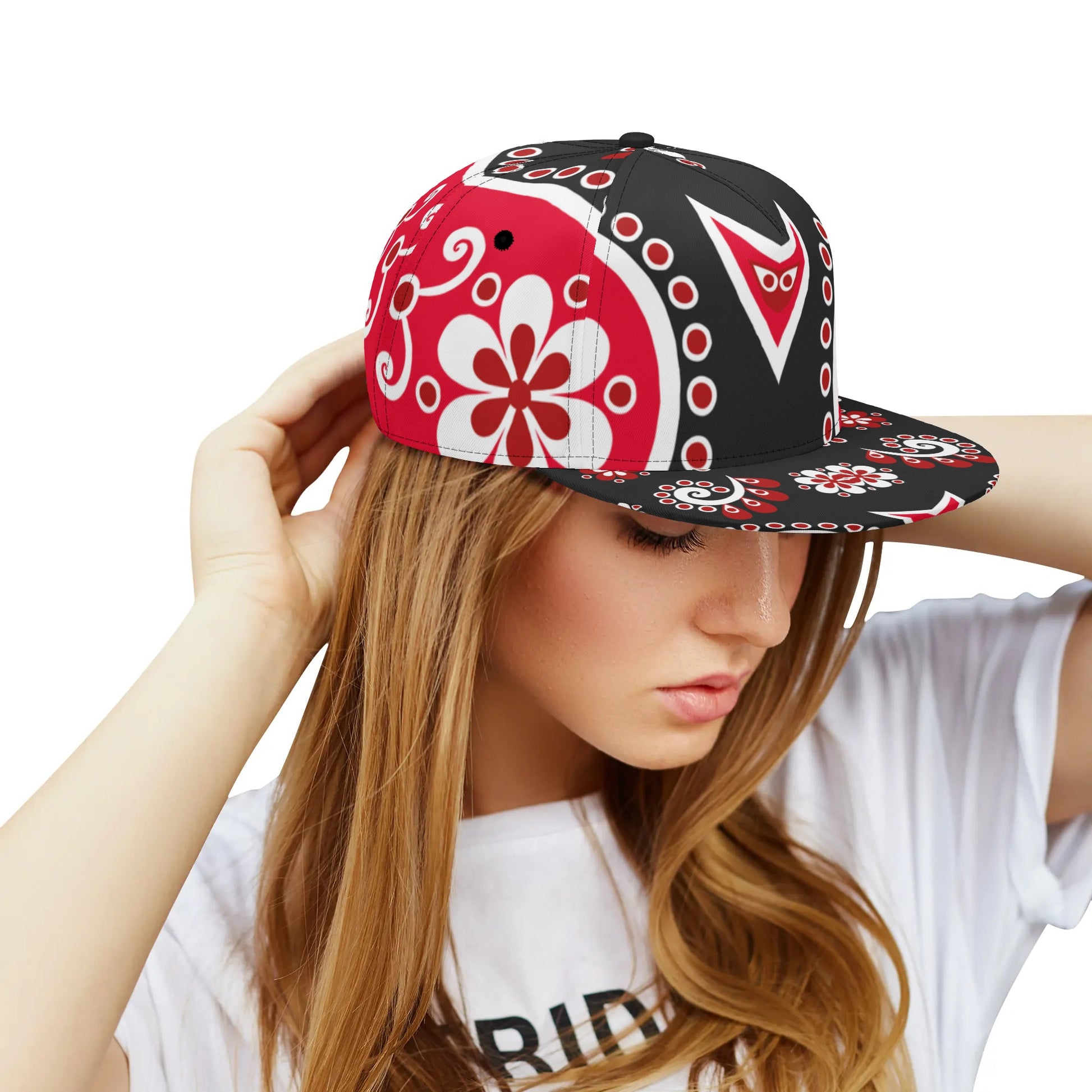 Black Red White Bandana Snapback