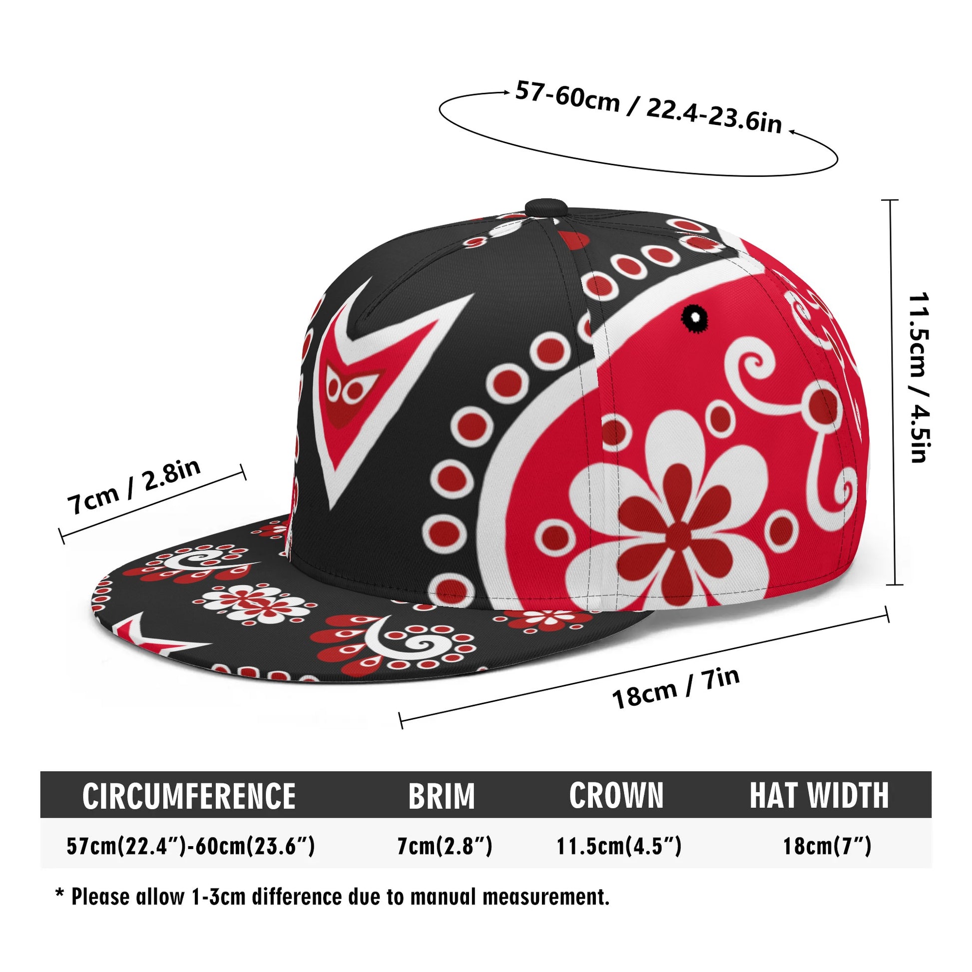 Black Red White Bandana Snapback