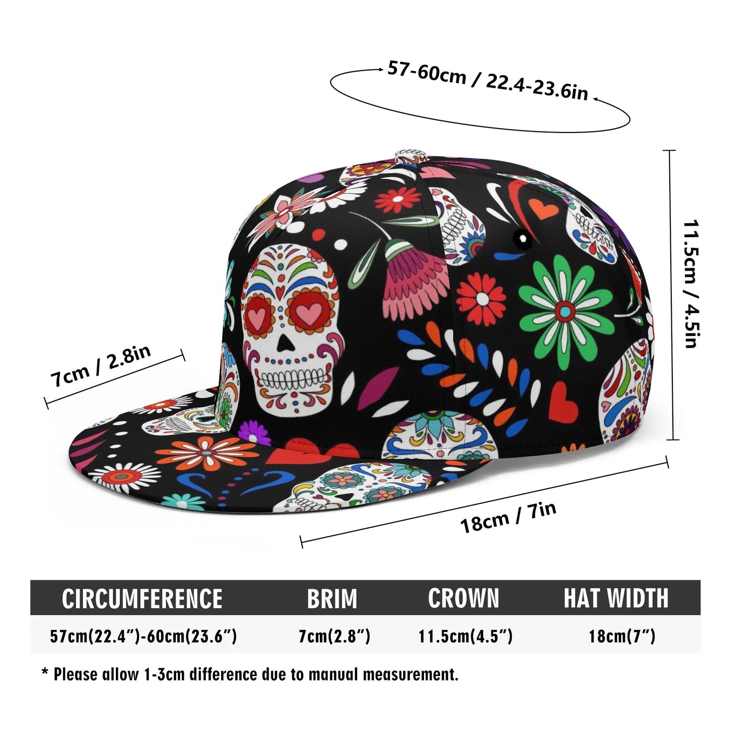 Day Of The Dead Sugar Skull Snapback