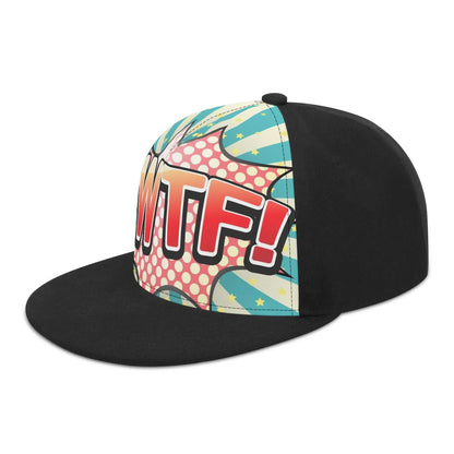 WTF Snapback Hat | Comic Blue Red Orange