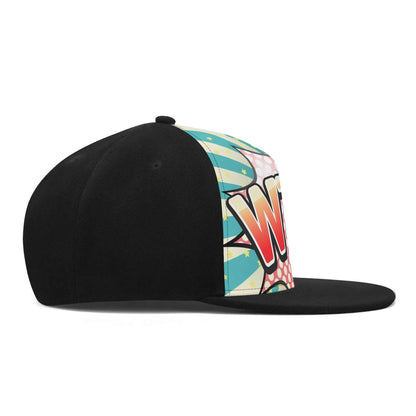 WTF Snapback Hat | Comic Blue Red Orange