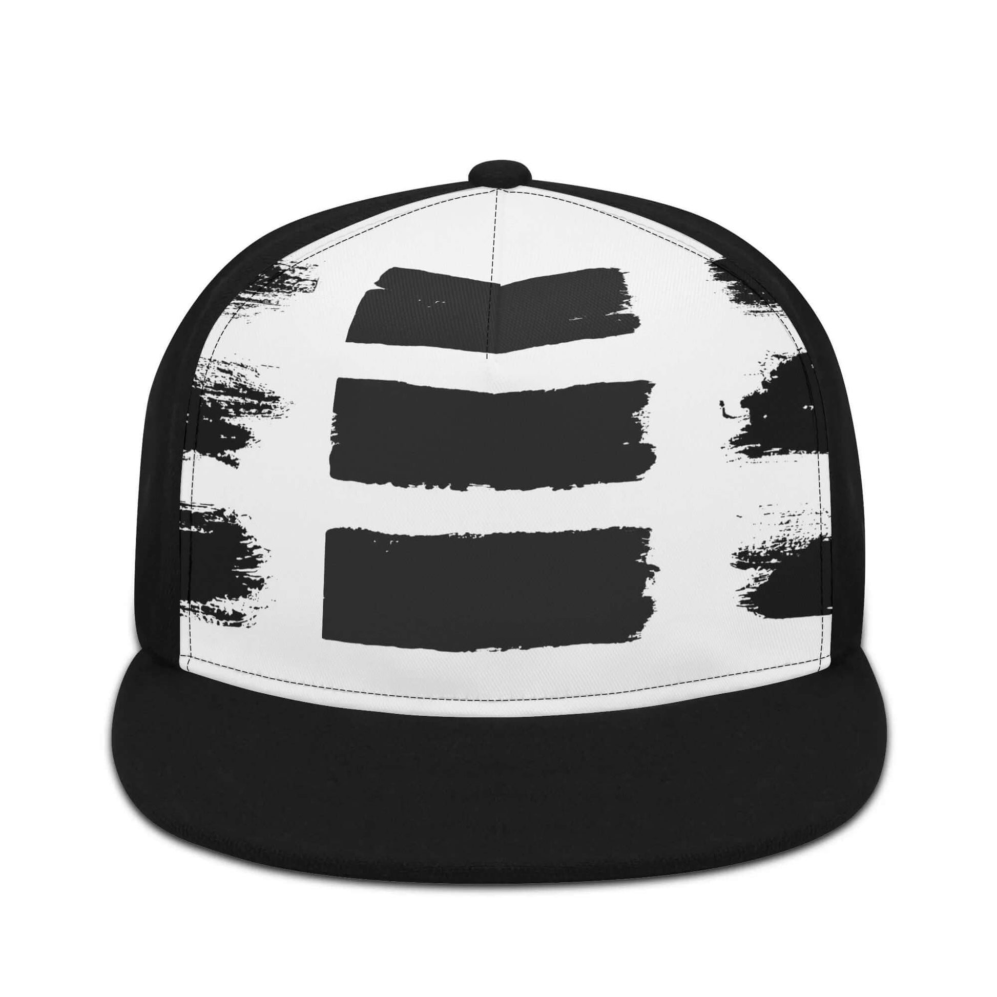 Black & White Brush Strokes Snapback Hat