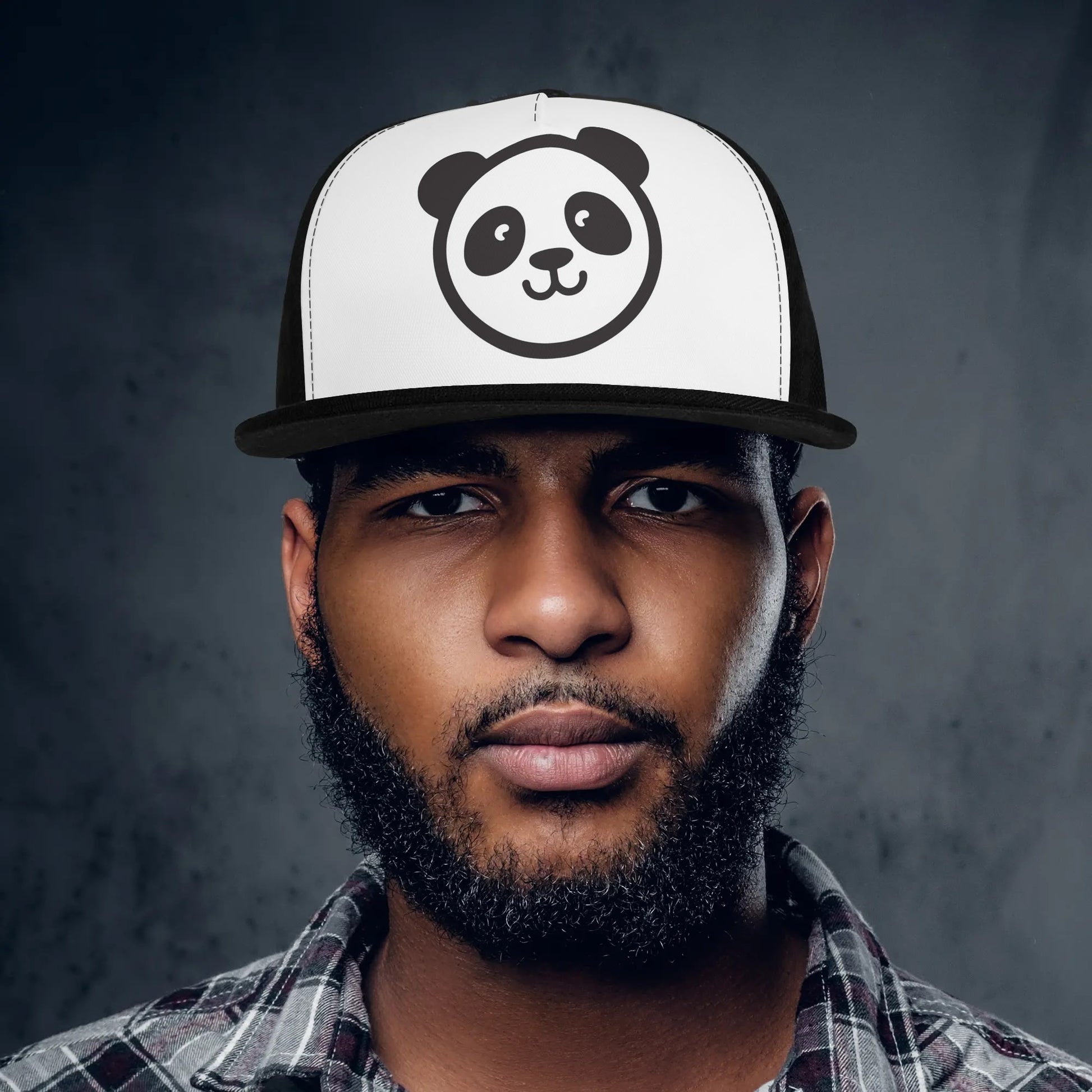 Panda Snapback Hat | Black & White