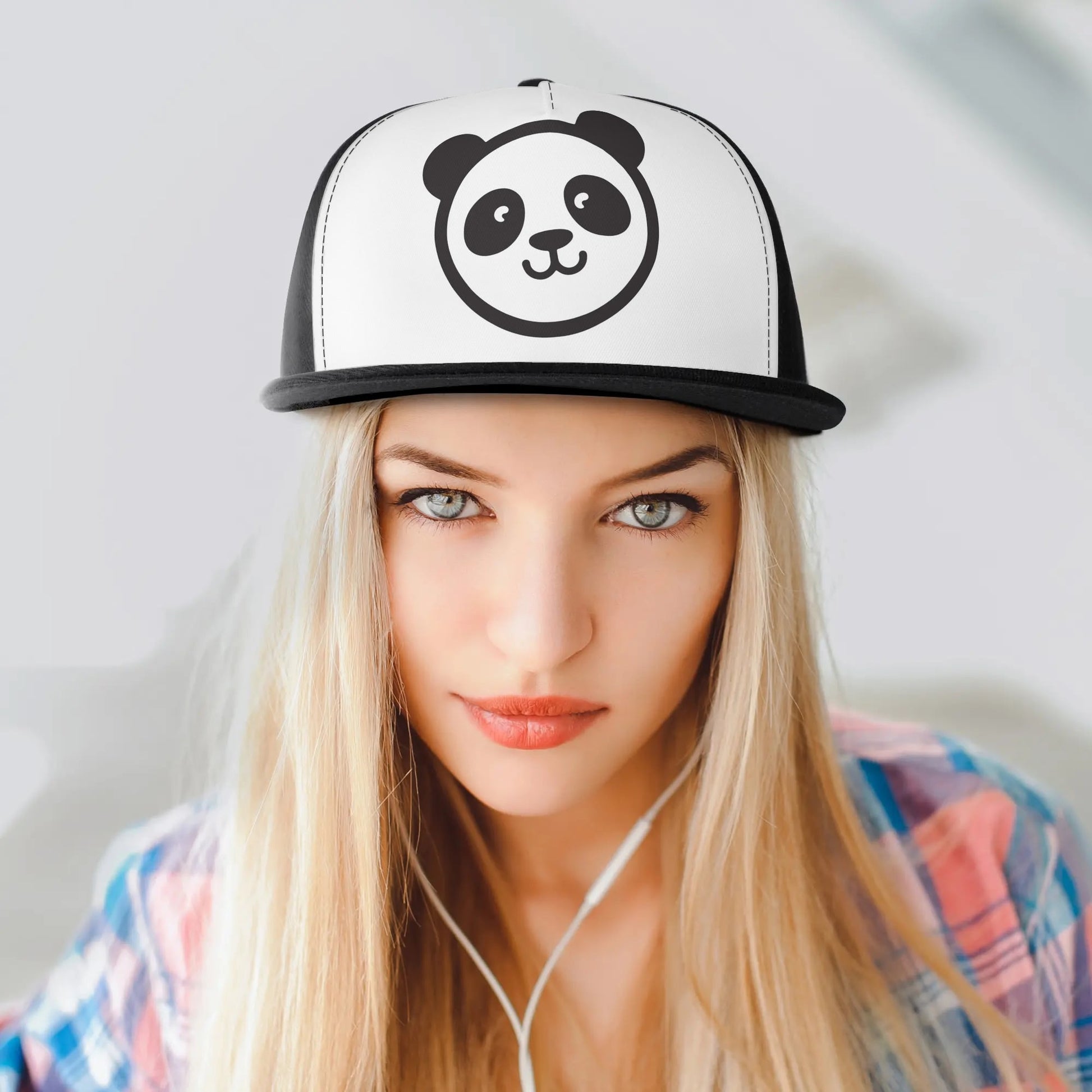 Panda Snapback Hat | Black & White