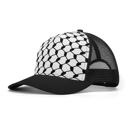 Keffiyeh Trucker Hat | Large Black Knots