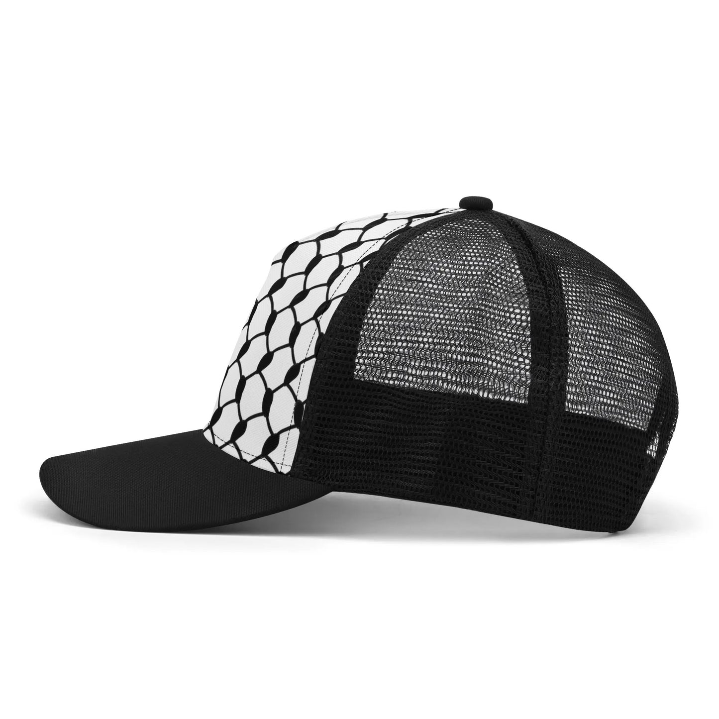 Keffiyeh Trucker Hat | Large Black Knots