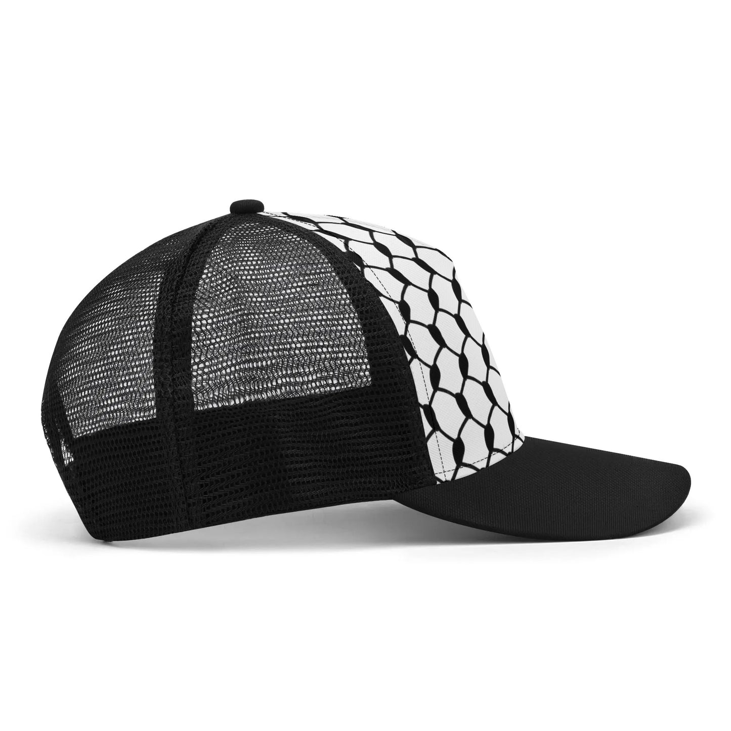 Keffiyeh Trucker Hat | Large Black Knots