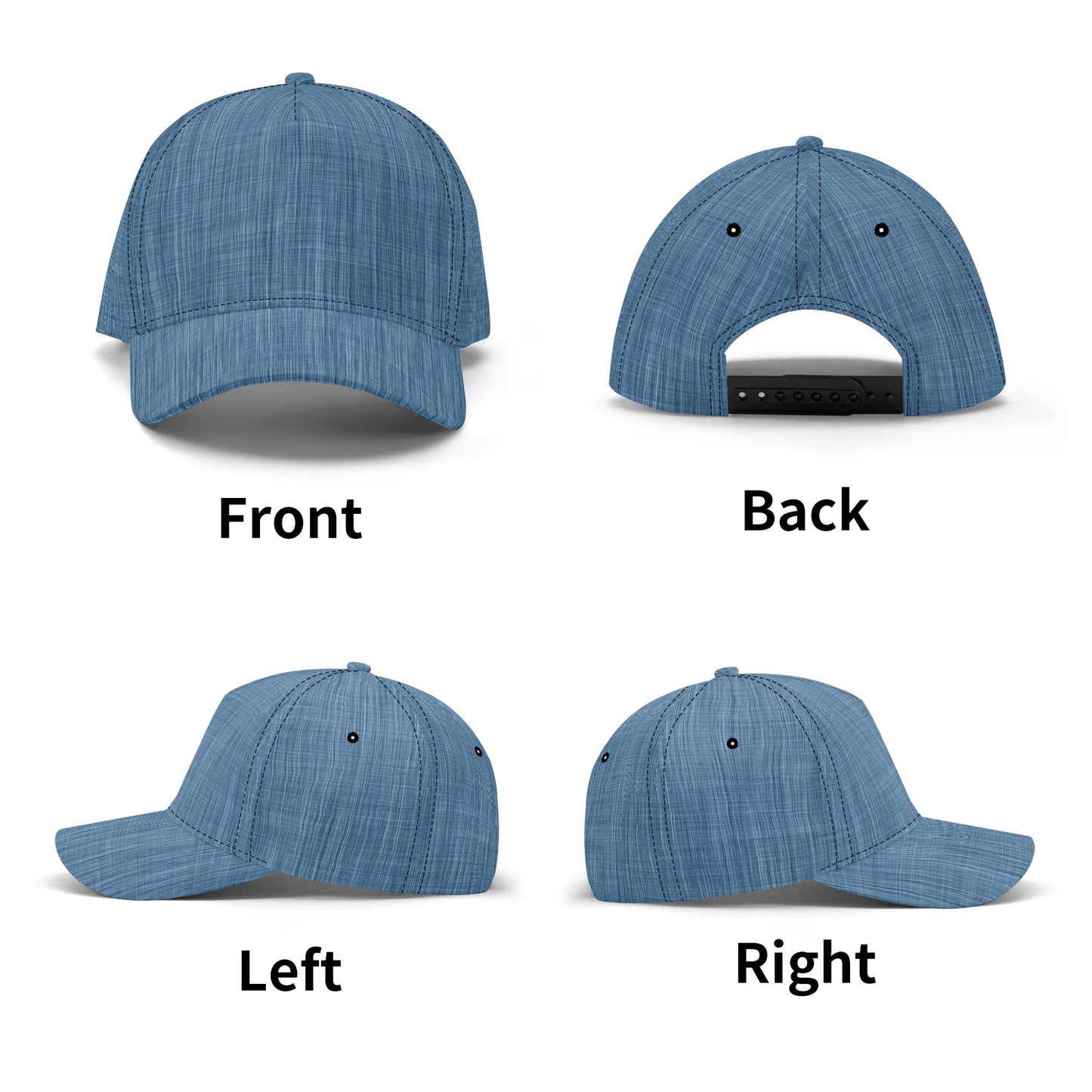 Denim Baseball Cap | Blue Fabric Texture Design