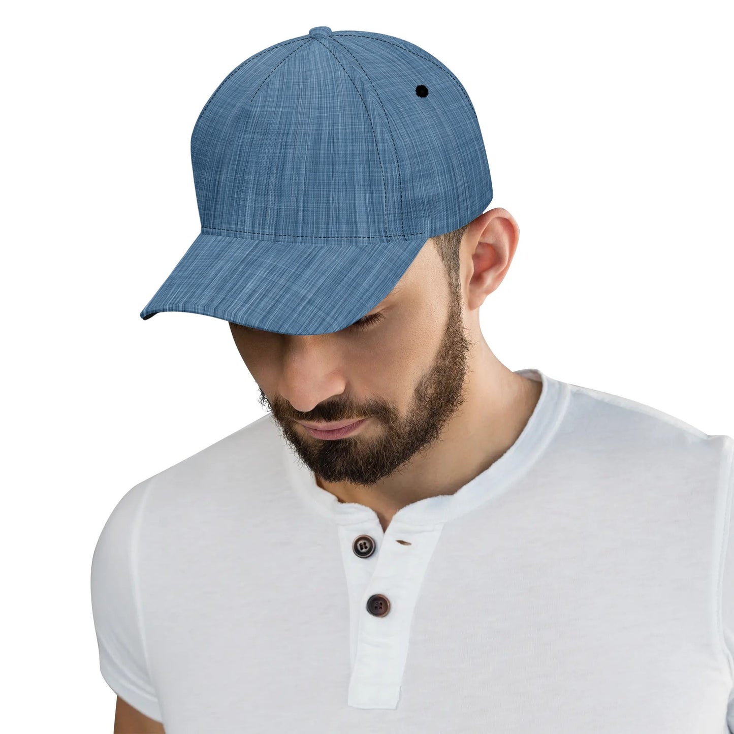 Denim Baseball Cap | Blue Fabric Texture Design