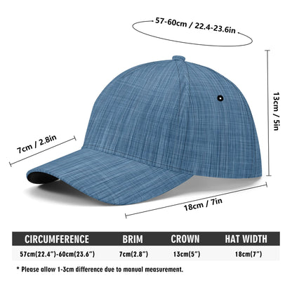 Denim Baseball Cap | Blue Fabric Texture Design