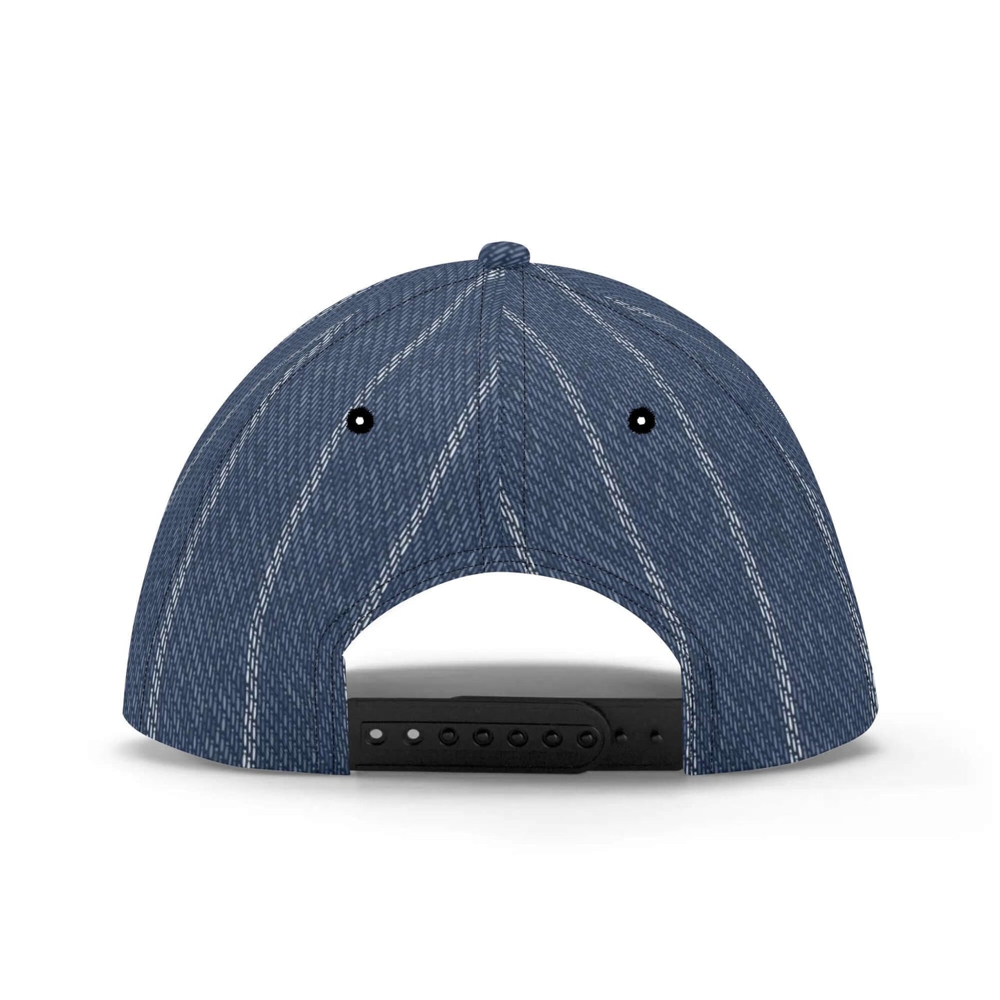 Denim Baseball Hat | Indigo Blue | Pinstriped Fabric Texture