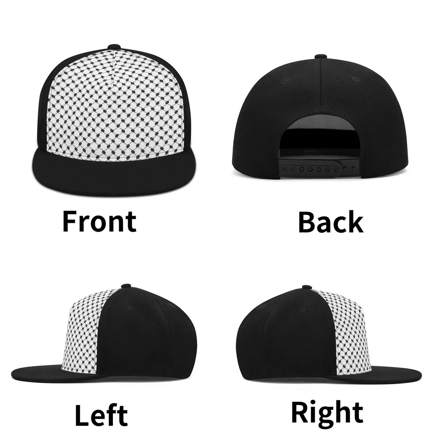 Keffiyeh Snapback | Black & White Cap