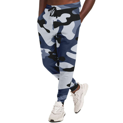 Camo Track Pants | Light Blue & Black