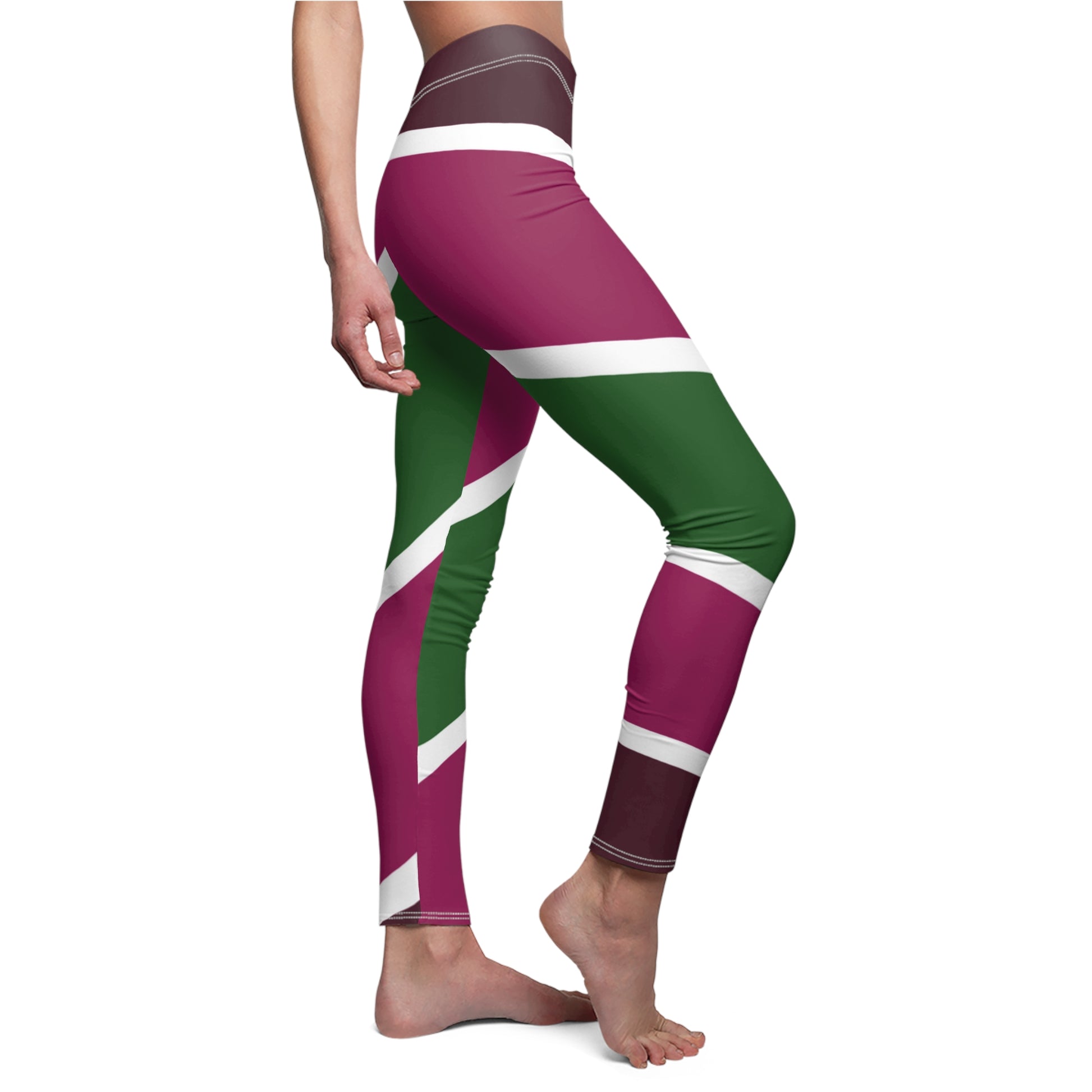 Casual Leggings | Asymmetric Stripes - Ribooa