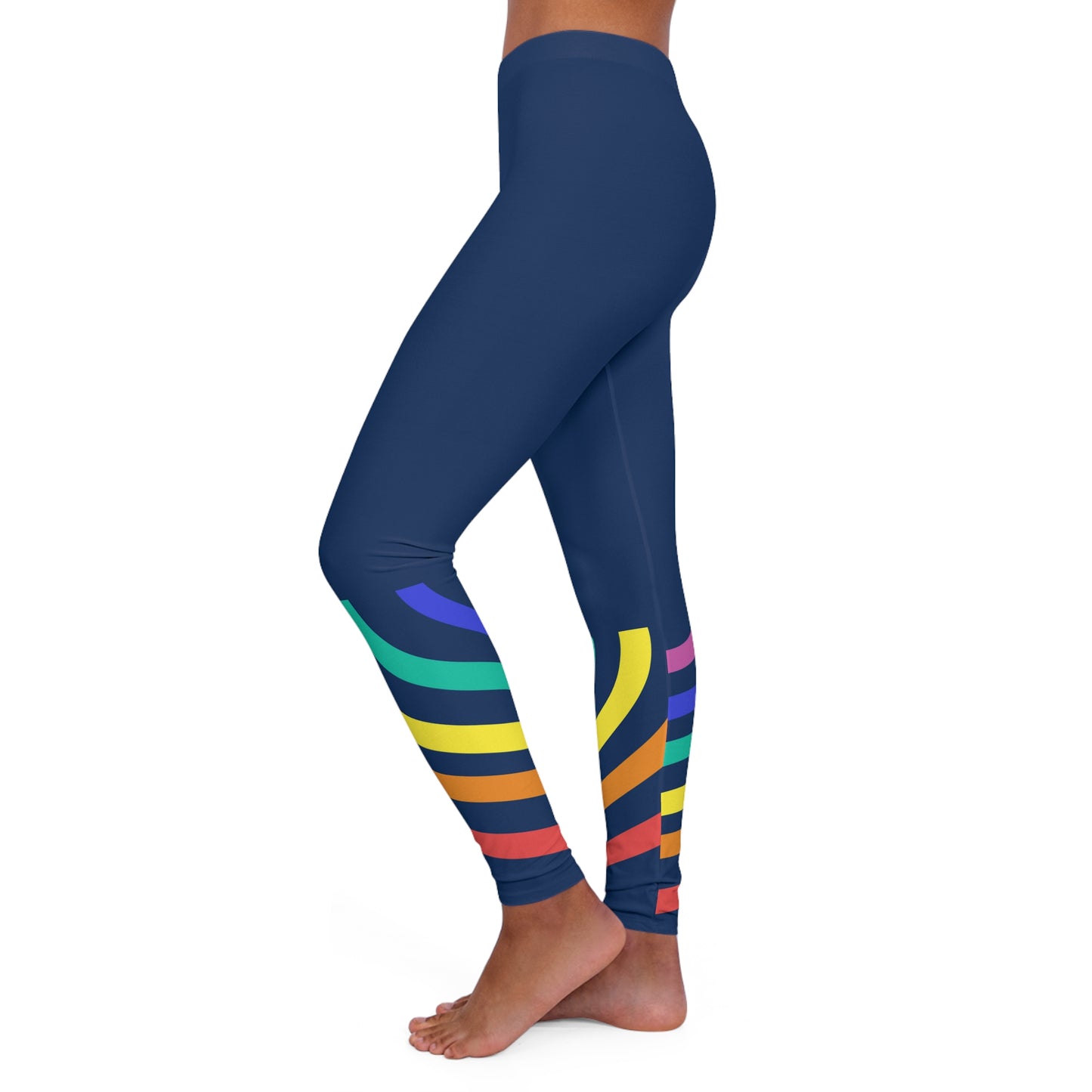 Spandex Leggings | Rainbow Stripes - Ribooa