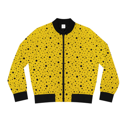 Women's Bomber Jacket | Black & Yellow Always Win - Ribooa