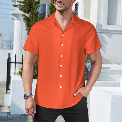 Outrageous Orange Cuban Collar Shirt