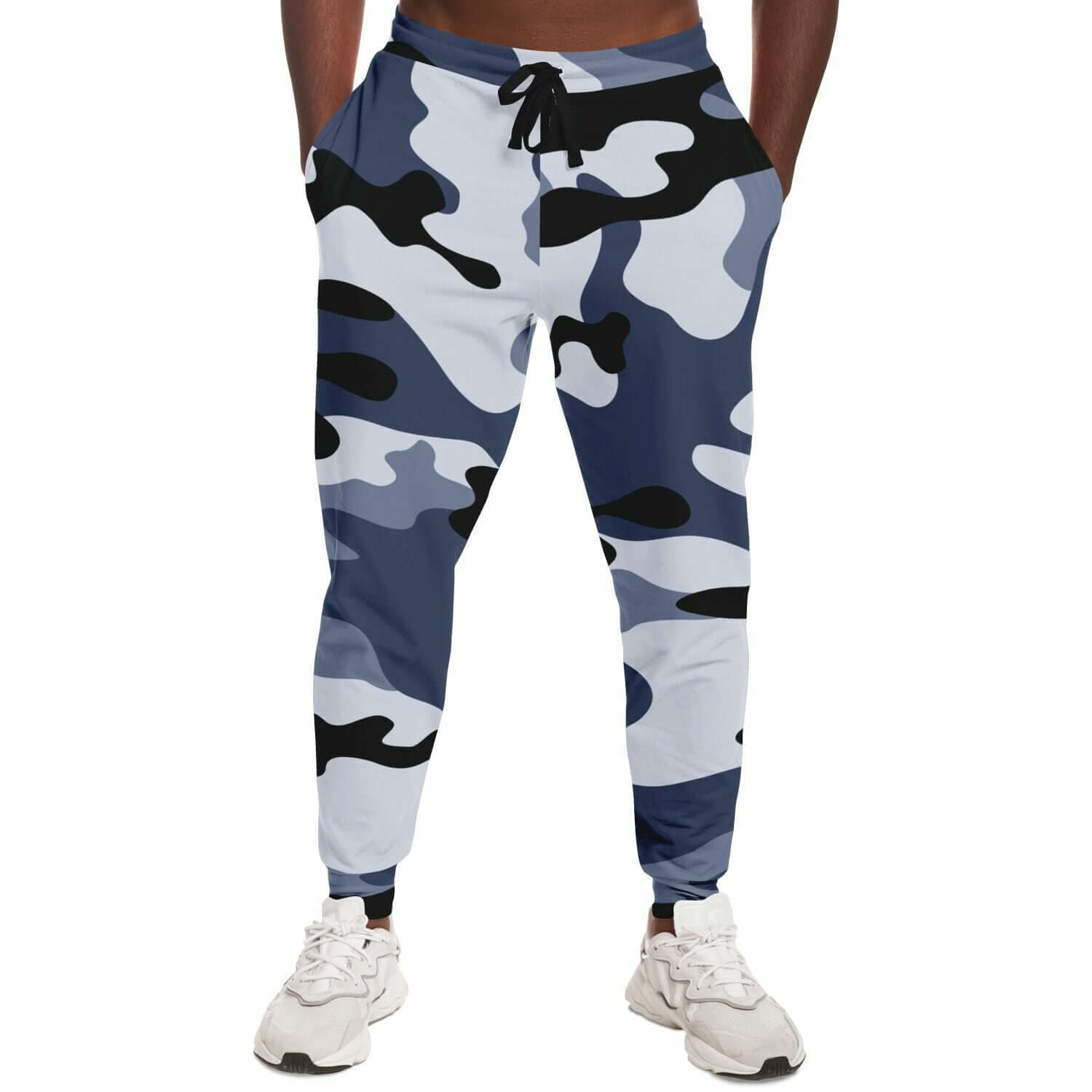 Camo Track Pants | Light Blue & Black