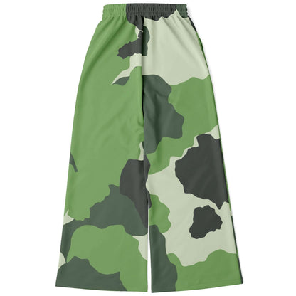 Women's Wide Leg Pants | Commando Green HD Print