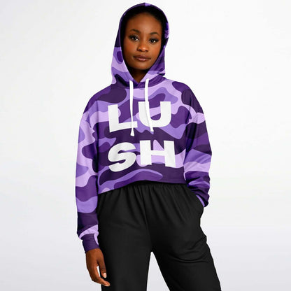 Purple Camo Cropped Hoodie | LUSH