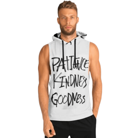 Sleeveless Hoodie For Men | Patience Kindness Goodness